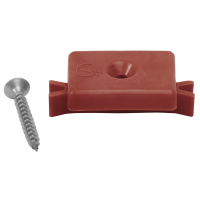 Кклипса с саморезом пластиковая, шовный монтаж Красный Кклипса с саморезом пластиковая, шовный монтаж Красный