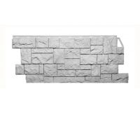Фасадные панели (цокольный сайдинг) коллекция камень дикий - Мелованный белый