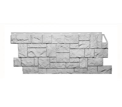 Фасадные панели (цокольный сайдинг) коллекция камень дикий - Мелованный белый от производителя  Fineber по цене 680 р